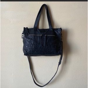 Day & Mood (Anthropologie) black boho leather "Alma" satchel/crossbody